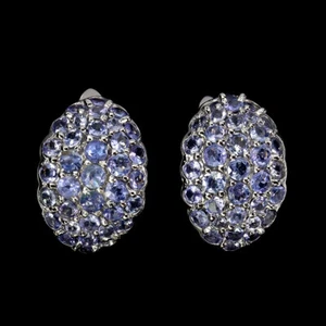 Sommer 925 Silber Ohrringe Rund Tansanit 3.5mm Natürlicher Edelstein Schmuck - Bild 1 von 14