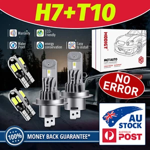 MOGIGT LED Headlight Bulbs Globes H7 T10 for Smart Fortwo 450 Coupe 0.7 2004-07 - Picture 1 of 14