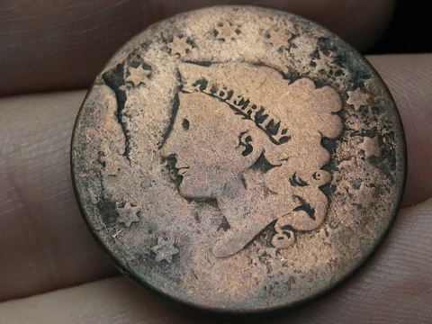 1835 Matron Head Large Cent Penny- Head of 1836 Cover