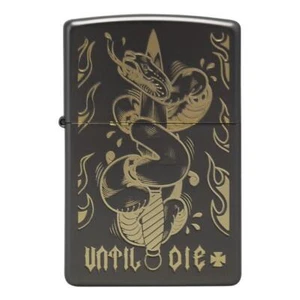 ZIPPO UNTIL I DIE SNAKE LIGHTER - Picture 1 of 5