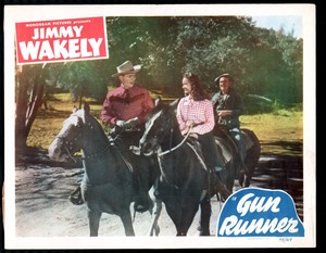 Gun Runner 11"x14" Lobby Card Jimmy Wakely Dub Taylor Noel Neill Western