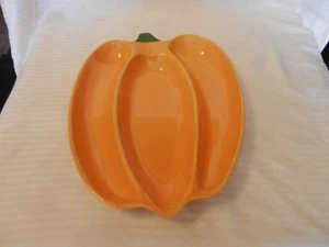 Keramik Orange Kürbis geteilt Servierschale von A. Santos Portugal - Bild 1 von 6