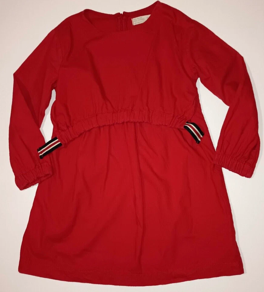 Vestido Patriótico 100% Algodón Zara Niñas Talla 8 Rojo Manga Larga Foto 1 de 4