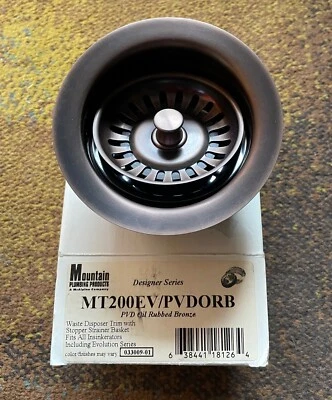 Mountain MT200EV/PVD Stopper & Strainer Unit Waste Disposer Trim ORB - Image 1 of 4
