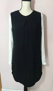 Mossimo Sz Small S Shift Dress Womens  Black Shite Long Sleeve Crew Neck NWOt - Picture 1 of 6