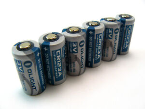 6 x OLIGHT single use CR123A (123) 3V 1500 mAh Lithium Battery
