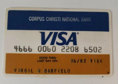 Tarjeta de crédito Visa vintage Corpus Christi National Bank **Exp. 1982 Foto 1 de 2