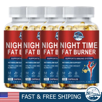 Night Time Fat Burner Slimming 120 Capsules Weight Loss Appetite Suppressant - Image 1 of 4