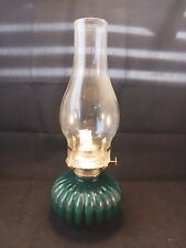 VINTAGE Model 330 Kerosene Lantern EMERALD GREEN GLASS USA Lamplight Farms 13"