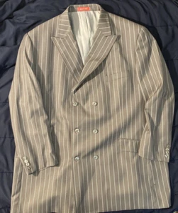 tiglio rosso blazer 12a002 mens size 54L grey/white striped suit blazer / jacket - Picture 1 of 15