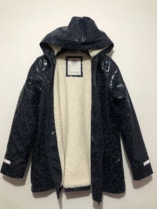 M&S Animal Print Stormwear Hooded Borg Lined Raincoat Jacket 13-14 Years Navy - Bild 1 von 15