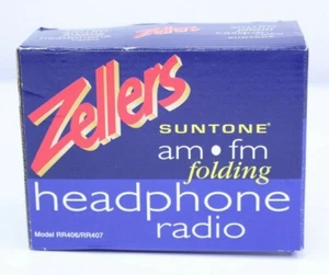 De Colección Zellers Suntone Plegable AM/FM Auriculares Radio Portátil RR406 1998 Raro Difícil de Encontrar - Imagen 1 de 12