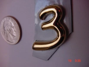 FORMULA BOAT EMBLEM # " 3 " FOR HULL SIDE/DASH AREA RARE GOLD ! NEW - Foto 1 di 8