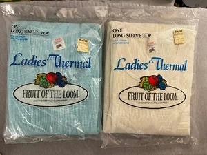 (2)Fruit of the Loom Vintage 1984 New Long Sleeve Tops Shirt Thermal Sz XL - Imagen 1 de 5