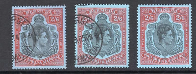 BERMUDA 1938 MCA  2/6 SG 117, 117b, 117d F/VF Mint/used cv £44 F/VF - Image 1 of 2
