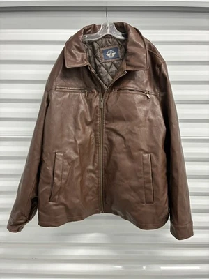 Chaqueta Dockers Marrón Imitación Cuero Hombre XXL Cremallera Frontal Acolchada Foto 1 de 4