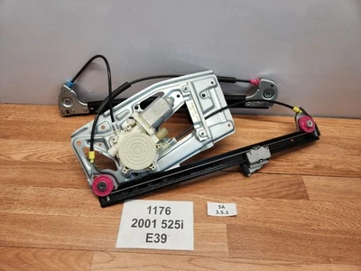 ✅ 97-03 OEM BMW E39 525 528 530 Regulador elevador ventana puerta conductor delantero con motor Foto 1 de 4