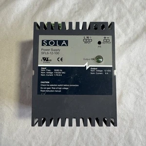 SOLA SFL6-12-100 POWER SUPPLY 12 vdc 6amp DIN RAIL HEAVY-DUTY Tested/Working - Picture 1 of 4