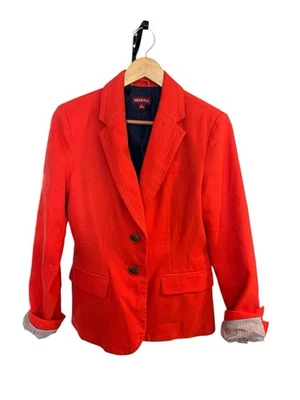 Merona Naranja Dos Botones Sastre Blazer Chaqueta Forrada Mezcla Lana Mujer 8 Foto 1 de 4