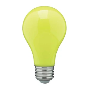 Satco LED Bug Light 8W A19 Ceramic Yellow Dimmable Light Bulb - Picture 1 of 1