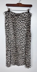 Falda midi con estampado de guepardo animal de H&M para mujer, abertura, talla US 12 - Imagen 1 de 7