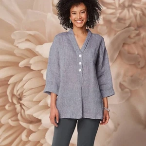 Blusa túnica lino XLP J. Jill nueva con etiquetas - Imagen 1 de 7