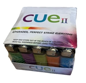 CUE II Classic Lighters, Assorted Colors, Regular Size, Long Lasting, 50-Count - Picture 1 of 2