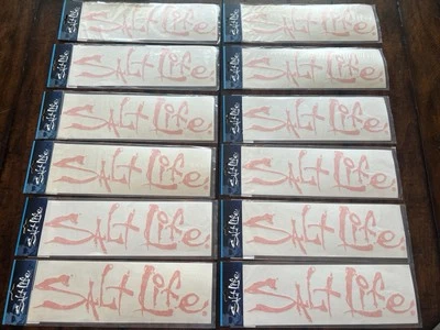 SALT LIFE Decals 12" LOT OF 12 ORANGE COLOR Sticker One Dozen 50% OFF Retail NEW - Image 1 of 4