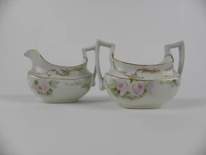 Antike T&V Limoges Sahne und Zucker rosa Rose 1892-1907 ~ Frankreich - Bild 1 von 7