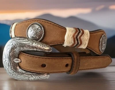 Cinturón de Cuero Tony Lama LADY BUCKEROO Talla 28 Nuevo con Etiquetas 7759L Lista $52 Foto 1 de 4