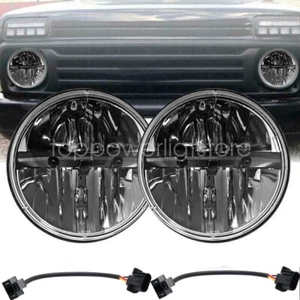 2Pcs 7Inch LED Round Headlight High Low Beam For Chevy Pickup Truck 3100 C10 C20 - Picture 1 of 12