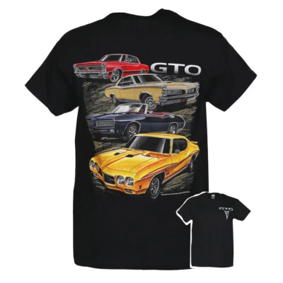 Pontiac GTO Logo Auto Car Graphic Cotton T-Shirt Steel Black Official Licensed - Image 1 of 4