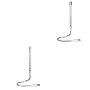 2 Pieces LED-Nachtlicht Flexibles Schwanenhalslicht USB-Leselampe - Bild 1 von 12