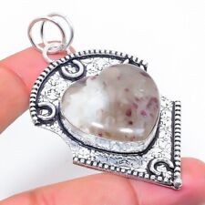 Lepidolite Stone Gemstone 925 Sterling Silver Jewelry Pendant 2.56" t542