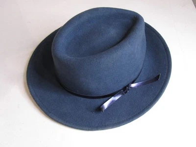Sombrero de lana azul Christian Siriano New York Fedora talla única Foto 1 de 4