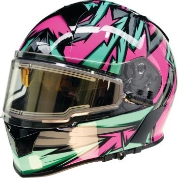 Casco integral de nieve Z1R Warrant - rosa neurona/verde azulado - adulto talla mediana Foto 1 de 4