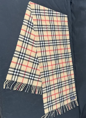 Bufanda vintage Burberrys of London 100 % cachemir, 12" x 53" Foto 1 de 4