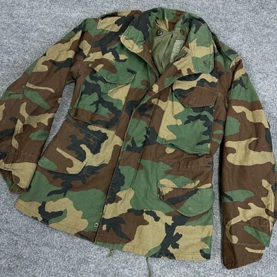 Abrigo Ejército de Estados Unidos Clima Frío Campo Camuflaje Patrón Chaqueta XS Corto M65 Bosque Foto 1 de 4