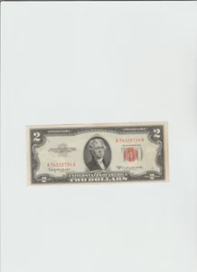 (WOW) Check it out-1953-C $2 Red Seal Note in lightly circulated condition. - Picture 1 of 5