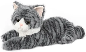 Cuckool graue gewebte Katze Stofftiere, mikrowellengeeignete Stofftiere Heizkissen - Bild 1 von 5