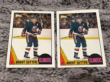 (2) 1987-88 Topps #27 Brent Sutter New York Islanders Hockey Cards!