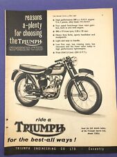 Triumph Sports Cub 200cc Motorcycle 1961 Print Advert T20S/L