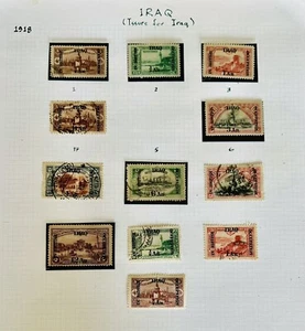 Lote de 12 estampillas postales de Irak, 1918-21 de 1918, ocupación británica SJXX-464 - Imagen 1 de 1