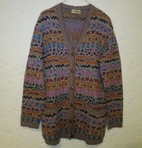 MISSONI Sport Malerba Vintage 80s Maglione Sweater Multicolor 44 M Made in Italy - Foto 1 di 9