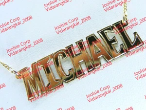 PERSONALISIERTE SEIDE 18K GOLD GP NAMENSSCHILD NAMENSKETTE (BELIEBIGER NAME) US-VERKÄUFER  - Bild 1 von 3