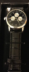 Avon Fmen Genuine Diamond Accent Watch, Black New - Picture 1 of 2