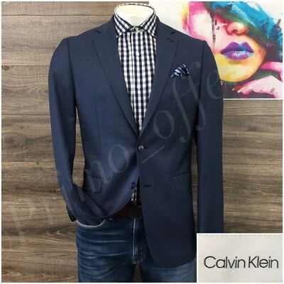Calvin Klein мужской Blazer Sport пальто повседневный куртка размер 42L шерсти 2 пуговицы костюмы - Изображение 1 из 4