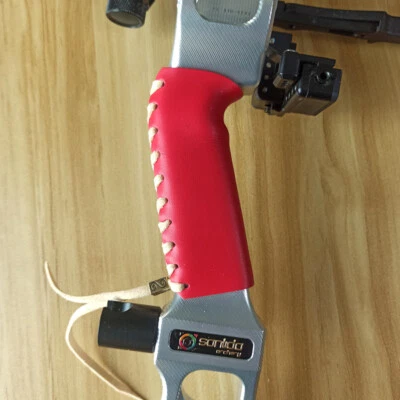 Archery Bow Handle Skin Cover Grip Genuine Leather Protector Non-slip Handmade - Image 1 of 4