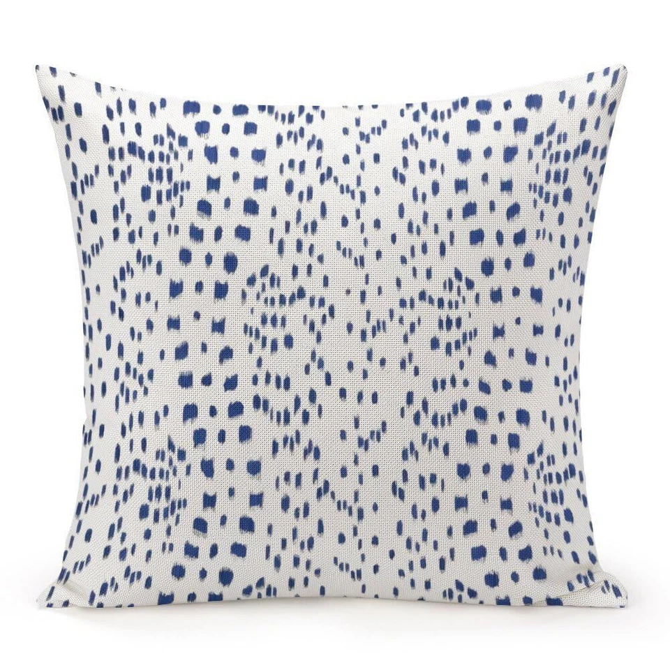 Brunschwig Fils Les Touches Blue and White Decorative Pillow Cover Throw Pill...