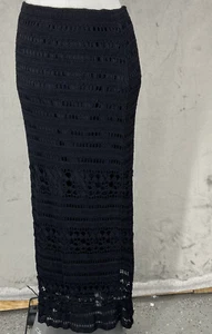 Falda Larga Chicos Crocket Tejida Talla 3 = XL 16-18 Negra Boho Playa Hippie - Imagen 1 de 11
